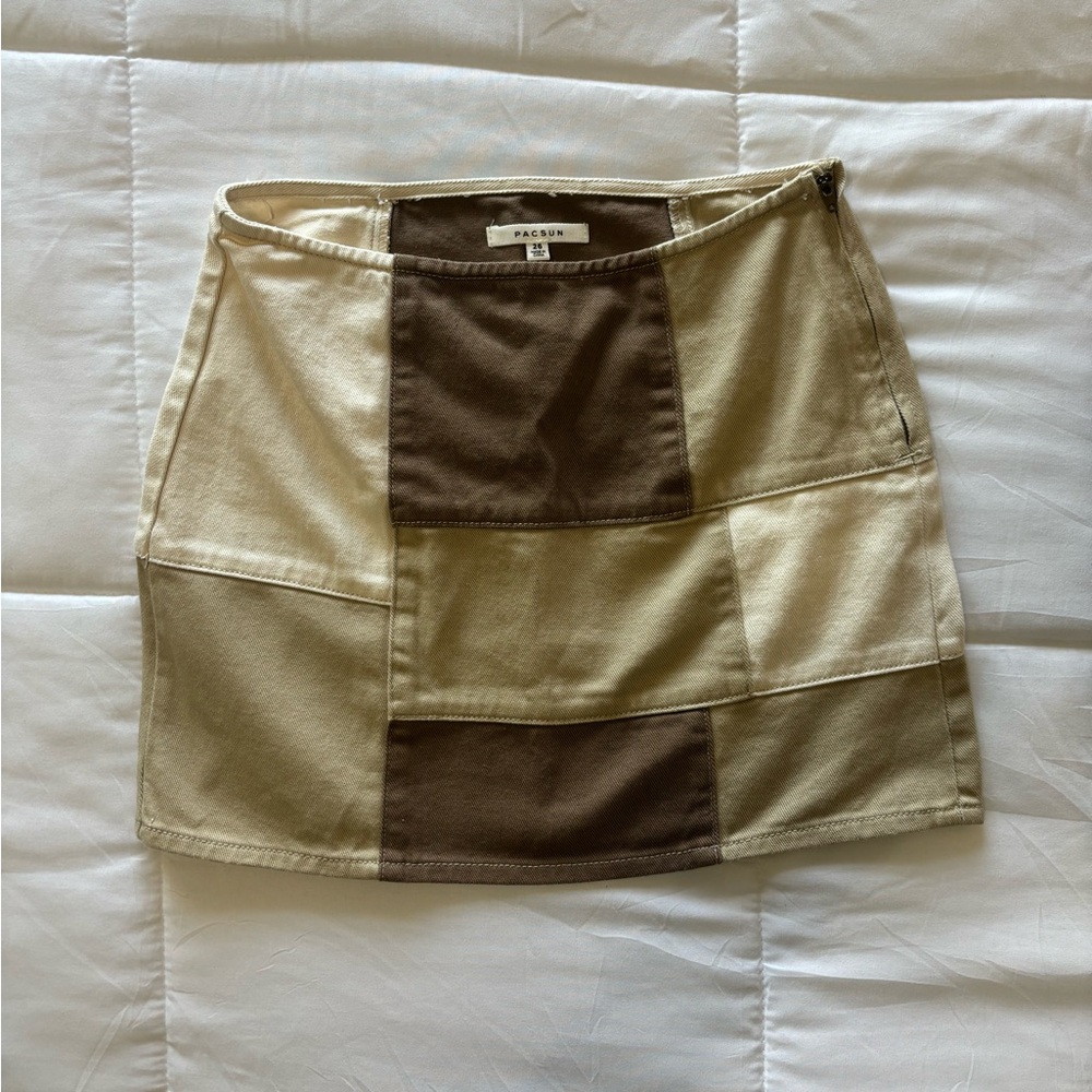Pacsun women’s patched denim mini skirt